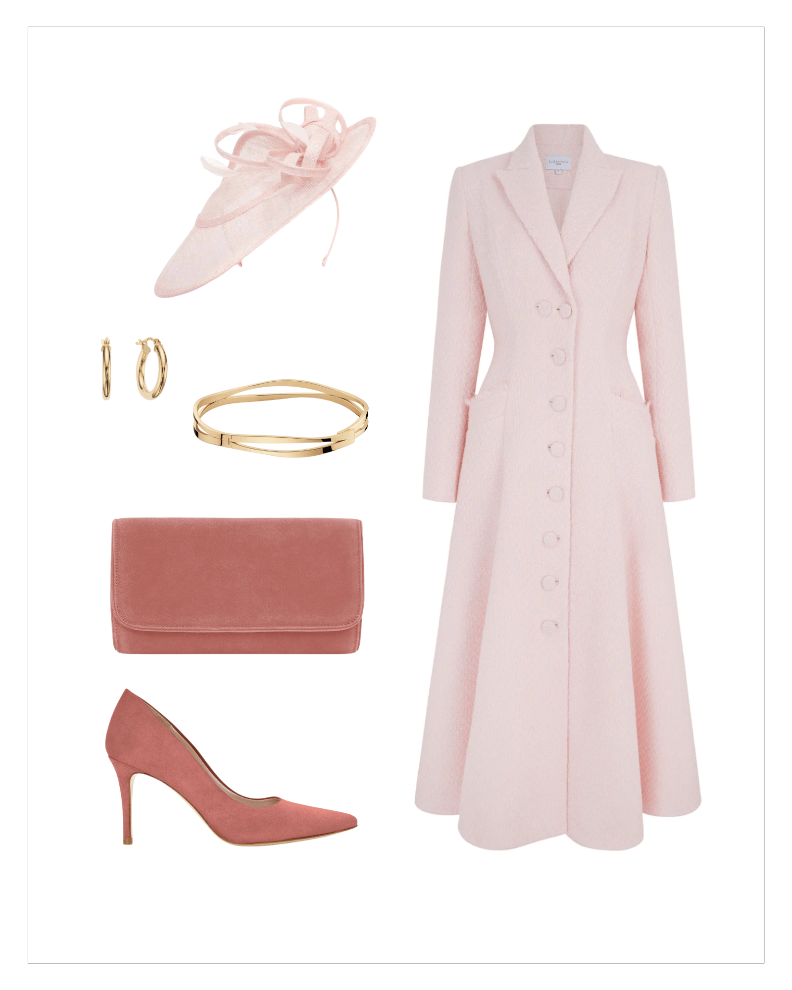 Natasha Clutch Bag Occasion Bag Pink Suede Clutch Bag  image